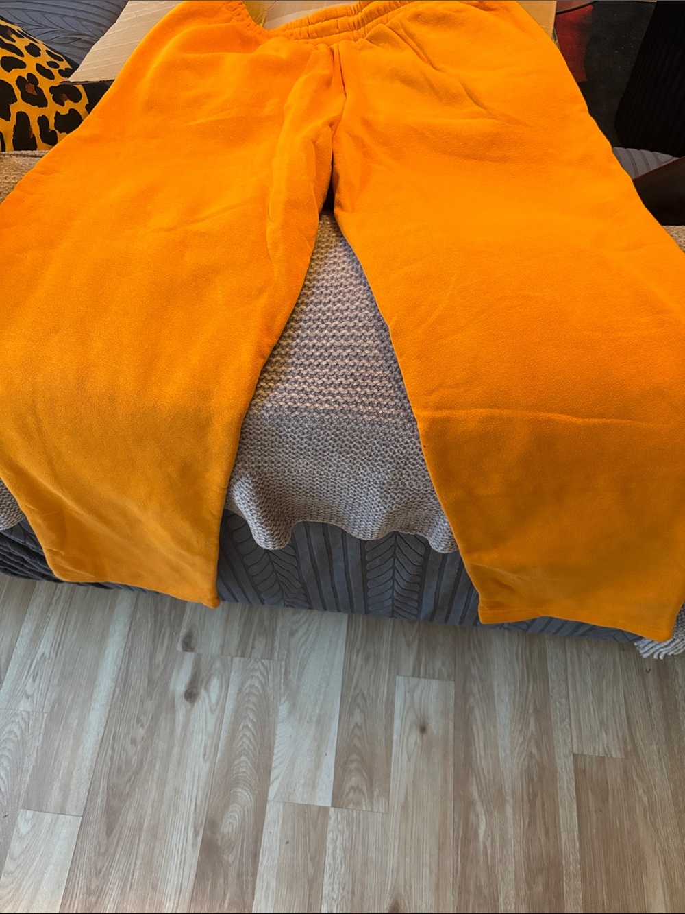 Von Dutch Bright Orange Sweatpants with Black Logo - Picture 2 of 2